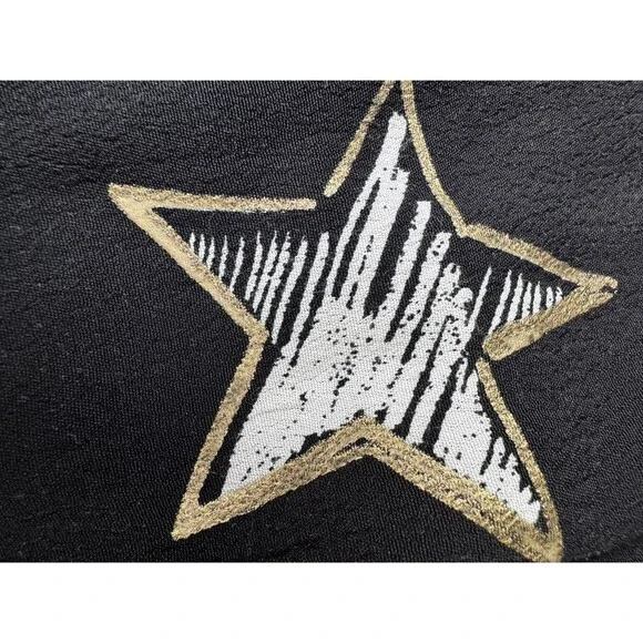 Sass and Bide Air Kisses Star Print Joggers Size 4 Black Gold Drawstring Relaxed